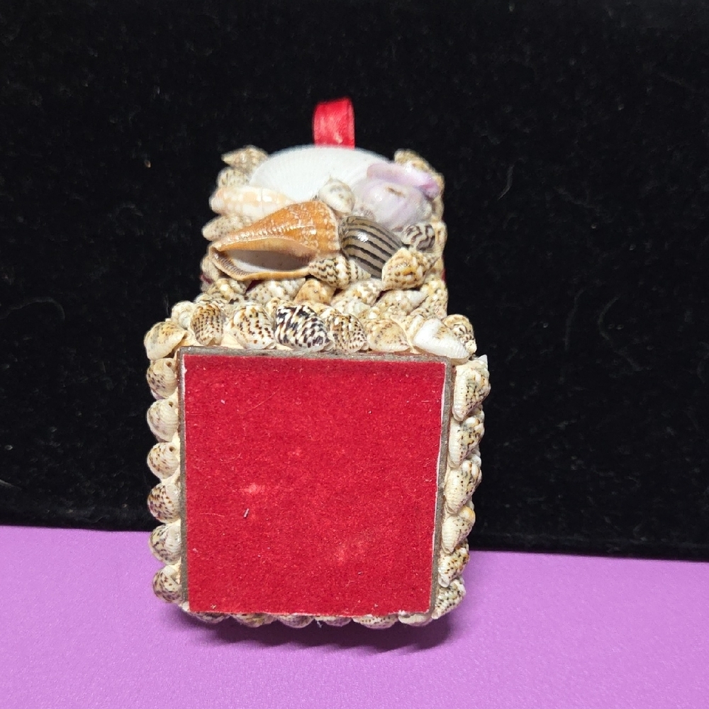 Shell-Embellished Jewelry Box with Red Interior - Picture 2 of 4